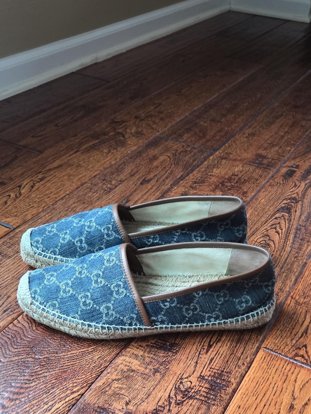 Gucci Denim Monogram Espadrilles 41